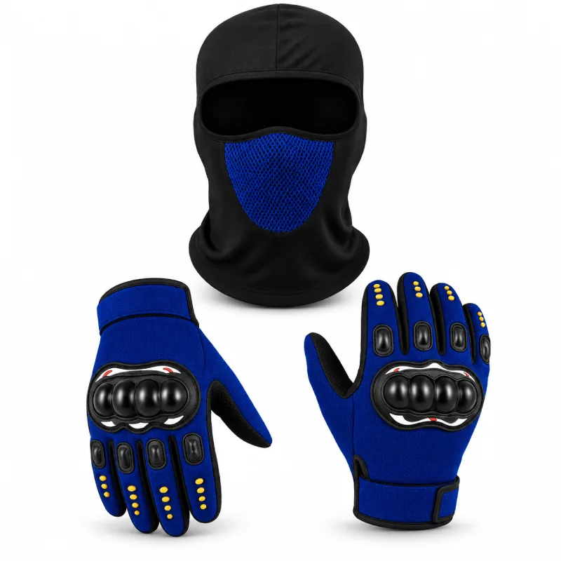Kit Moto Balaclava Respirante + Gants Renforcés Antidérapants