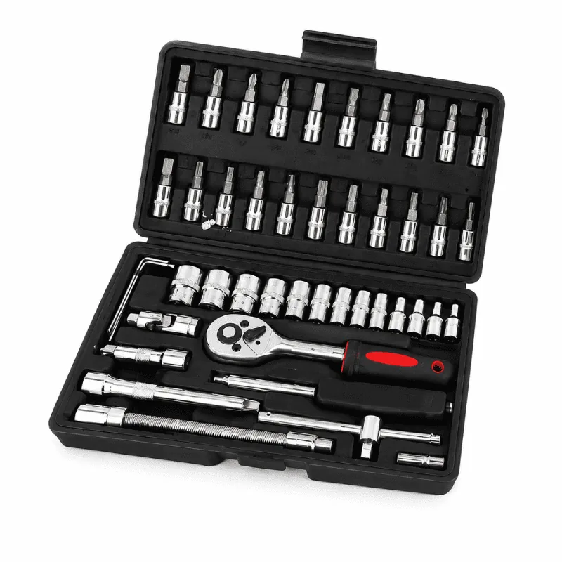 Coffret de Douilles 46 Pièces 1/4″ avec Cliquet
