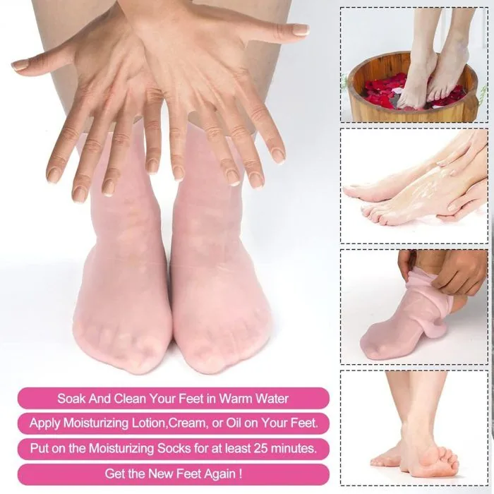 Chaussettes de Soin en Silicone Réutilisables – Lot de 2 Paires