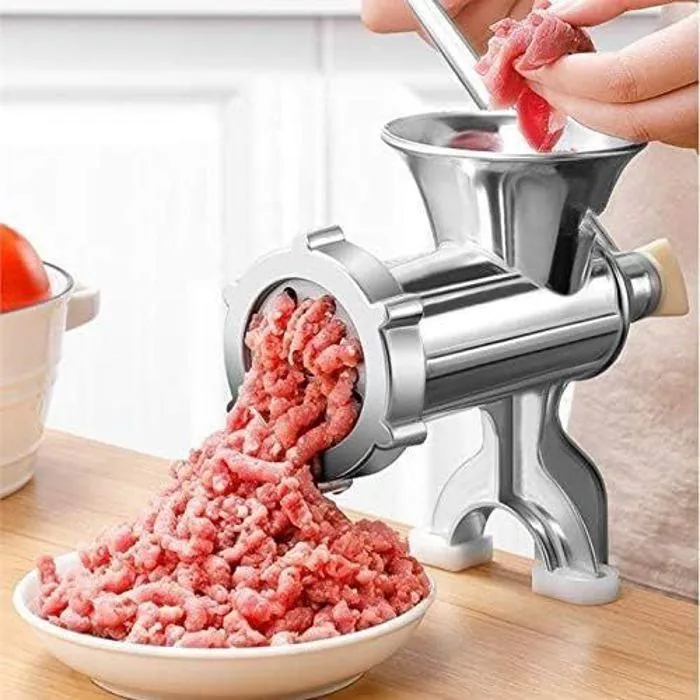 Hachoir à Viande Manuel en Aluminium avec Fixation de Table