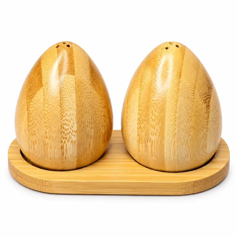 Salière et Poivrière en Bambou avec Support — photo 1