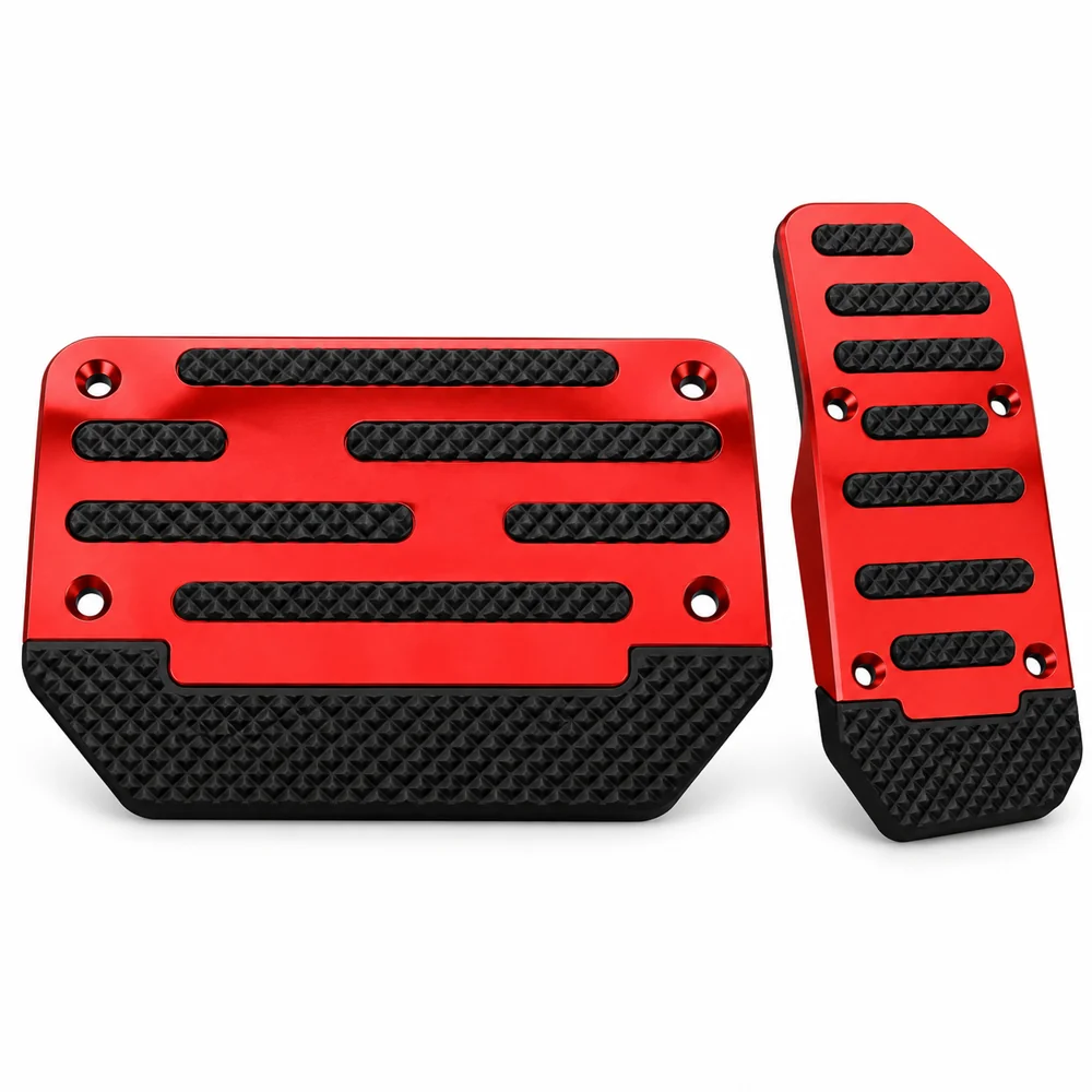 Couvre-Pédales pour Boîte Automatique – Rouge et Noir, Lot de 2 — photo 1