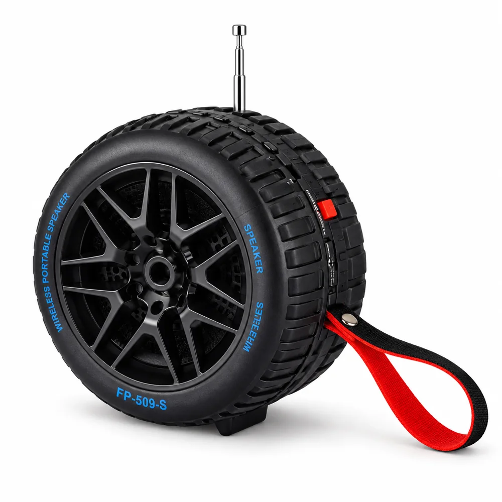 Enceinte Portable Sans Fil en Forme de Roue – FM, USB et Recharge Solaire FP-509-S — photo 1