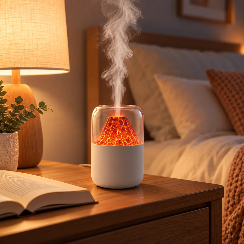 Humidificateur Décoratif Effet Volcan – Blanc — photo 3