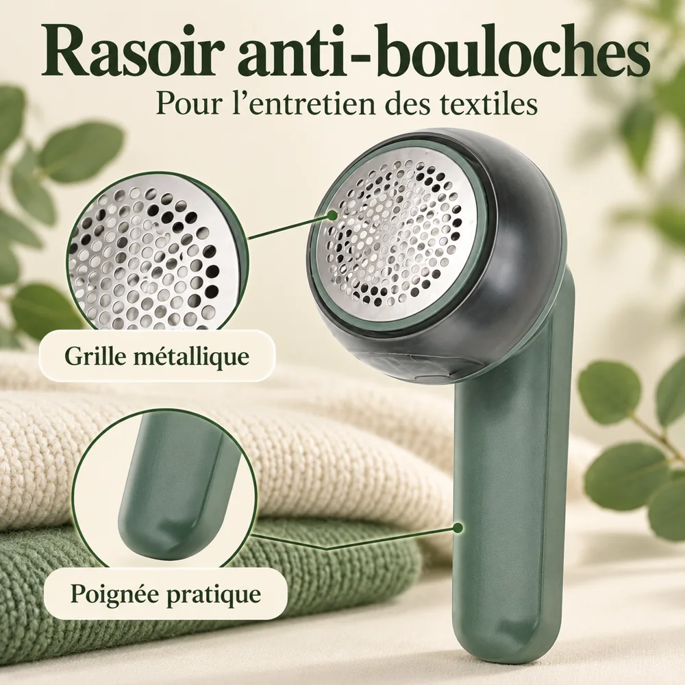 Rasoir Anti-Bouloches pour Vêtements – Vert Foncé — photo 2