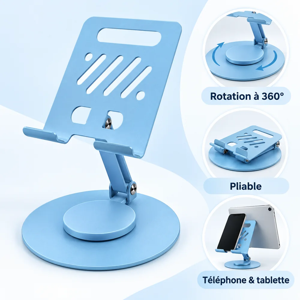 Support de Bureau Pliable 360° pour Téléphone et Tablette – YD-713 — photo 2